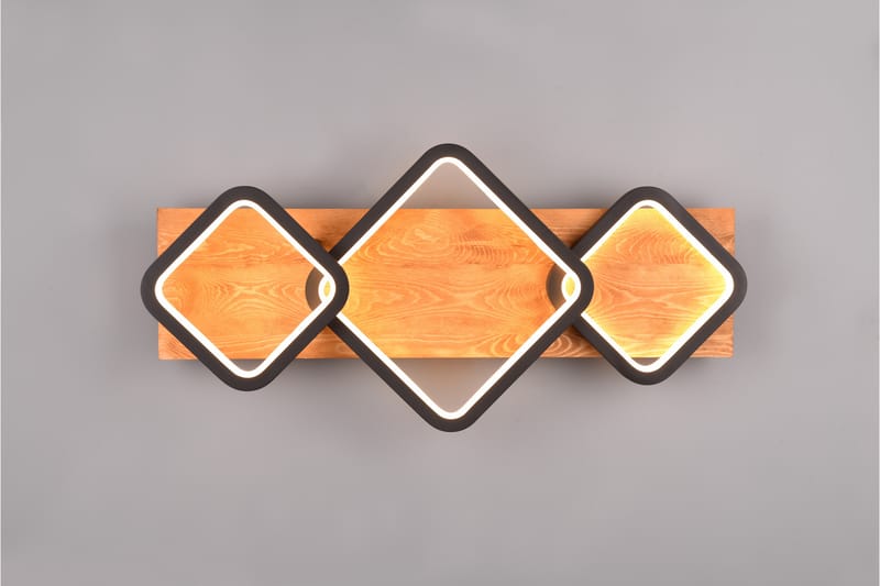 Trio Lighting Rama LED Plafond 3L matt svart/tre - Belysning - Innendørsbelysning & Lamper - Taklampe - Plafondlampe