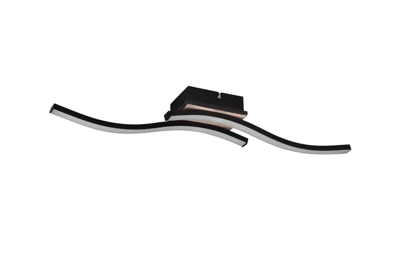 Trio Lighting Route LED Taklampe 2L Matt Svart/Tre - Belysning - Innendørsbelysning & Lamper - Taklampe - Plafondlampe