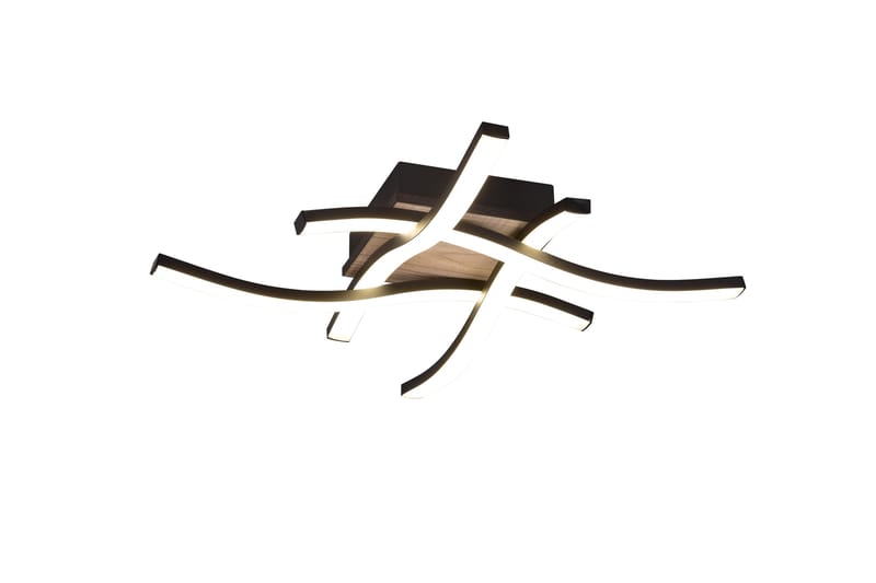 Trio Lighting Route LED taklampe 4L matt svart/tre - Belysning - Innendørsbelysning & Lamper - Taklampe - Plafondlampe