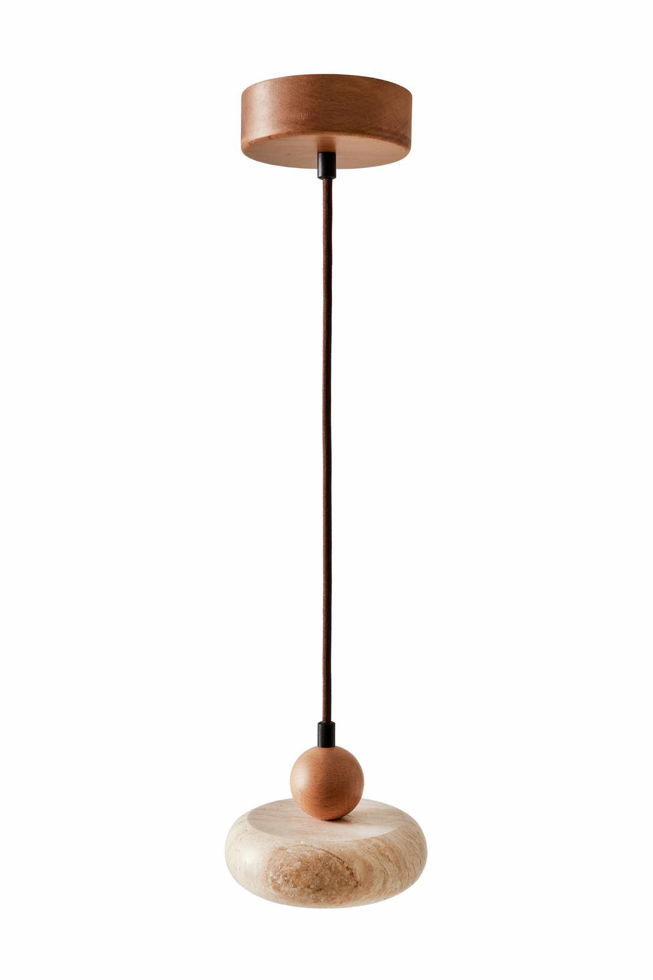 Serros pendellampe - Beige og Eik