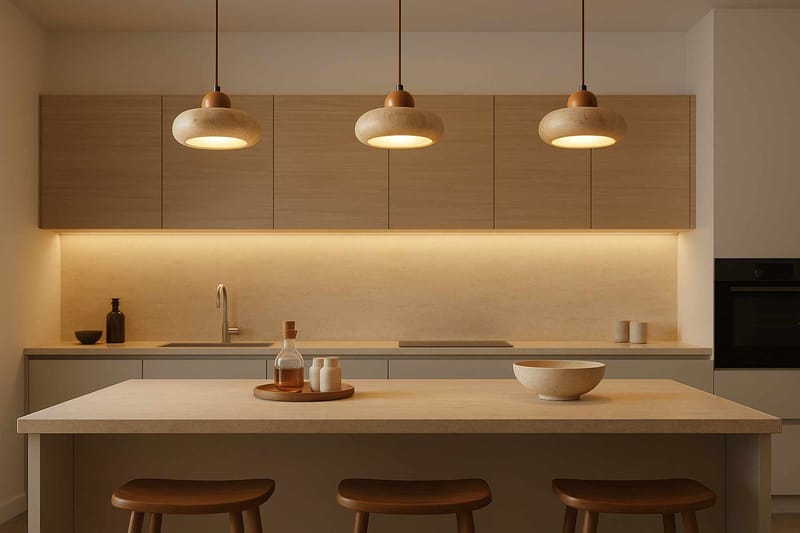 Serros pendellampe - Beige og Eik - Belysning - Innendørsbelysning & Lamper - Taklampe - Krystallkrone & takkrone