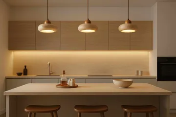 Serros pendellampe - Beige og Eik - Belysning - Innendørsbelysning & Lamper - Taklampe - Krystallkrone & takkrone