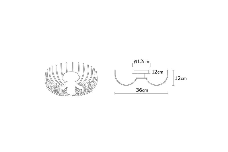 Taklampe Subbersta Hvit - Diameter: 36 cm - Belysning - Innendørsbelysning & Lamper - Soveromslampe