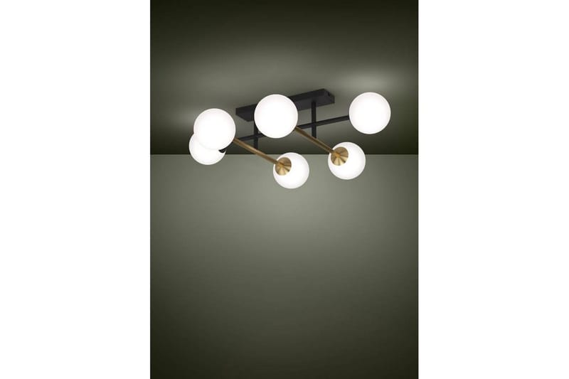 Takbelysning Eglo Paz Opalhvit/Svart Messing med 6 Lamper - Belysning - Innendørsbelysning & Lamper - Taklampe - Pendellamper & Hengelamper
