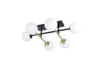 Takbelysning Eglo Paz Opalhvit/Svart Messing med 6 Lamper - Belysning - Innendørsbelysning & Lamper - Taklampe - Pendellamper & Hengelamper