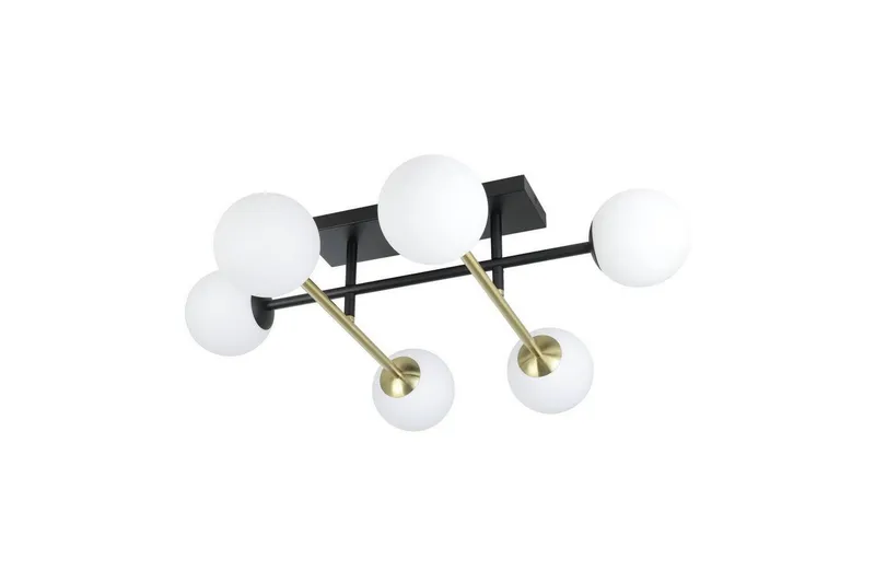 Takbelysning Eglo Paz Opalhvit/Svart Messing med 6 Lamper, undefined