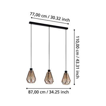 Taklampe Adwickle med 3 Lamper - 14,5 cm - Belysning - Innendørsbelysning & Lamper - Taklampe - Pendellamper & Hengelamper