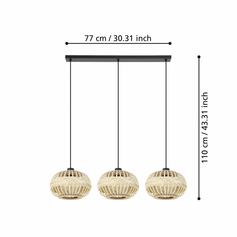 Taklampe Amsfield med 3 Lamper - 26 cm - Belysning - Innendørsbelysning & Lamper - Taklampe - Pendellamper & Hengelamper