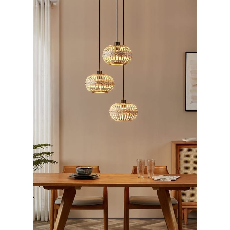 Taklampe Amsfield Rund med 3 Lamper - 48 cm - Belysning - Innendørsbelysning & Lamper - Taklampe - Pendellamper & Hengelamper