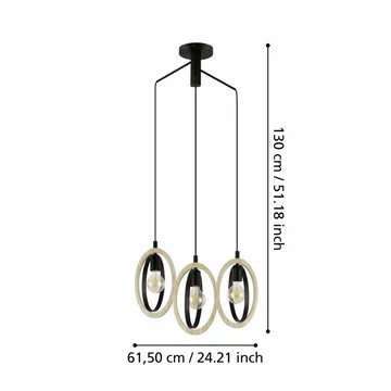 Taklampe Basildon - 61,5 cm - Belysning - Innendørsbelysning & Lamper - Taklampe - Pendellamper & Hengelamper