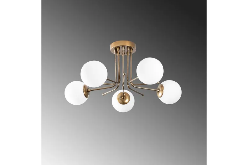 Taklampe Bhika Masafumie Fem Gull / Hvit - Gull/Hvit - Belysning - Innendørsbelysning & Lamper - Taklampe - Plafondlampe