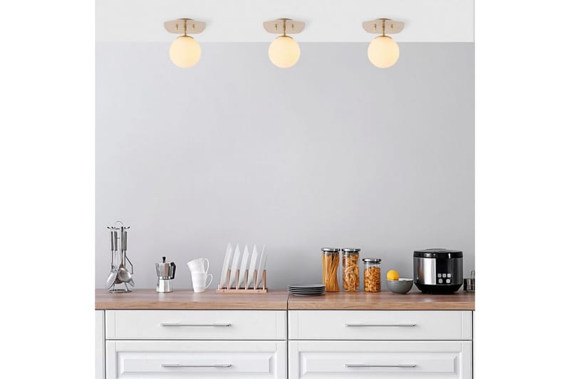 Taklampe Brønn (20 x 25 x 25 cm) Gull - Gull - Belysning - Innendørsbelysning & Lamper - Taklampe - Plafondlampe