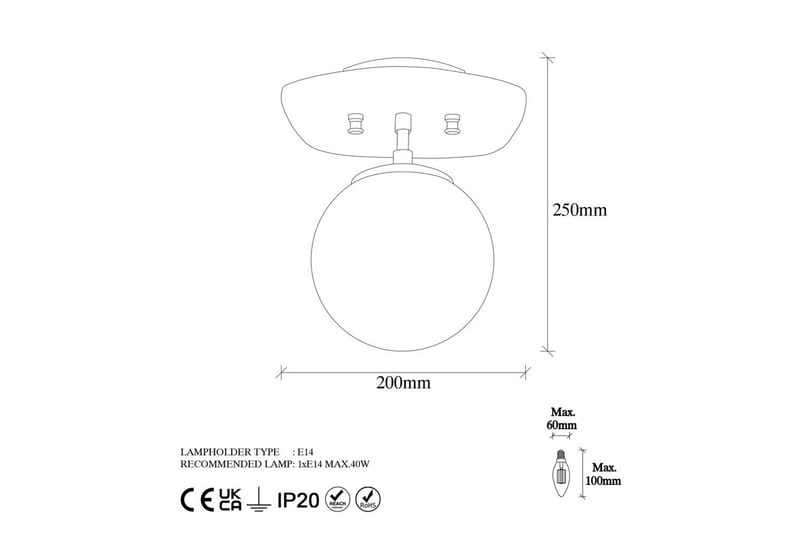 Taklampe Brønn (20 x 25 x 25 cm) Svart - Svart - Belysning - Innendørsbelysning & Lamper - Taklampe - Plafondlampe