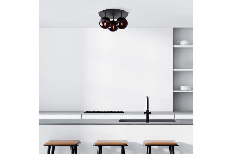 Taklampe Brønn Trippel Svart - Svart - Belysning - Innendørsbelysning & Lamper - Taklampe - Plafondlampe