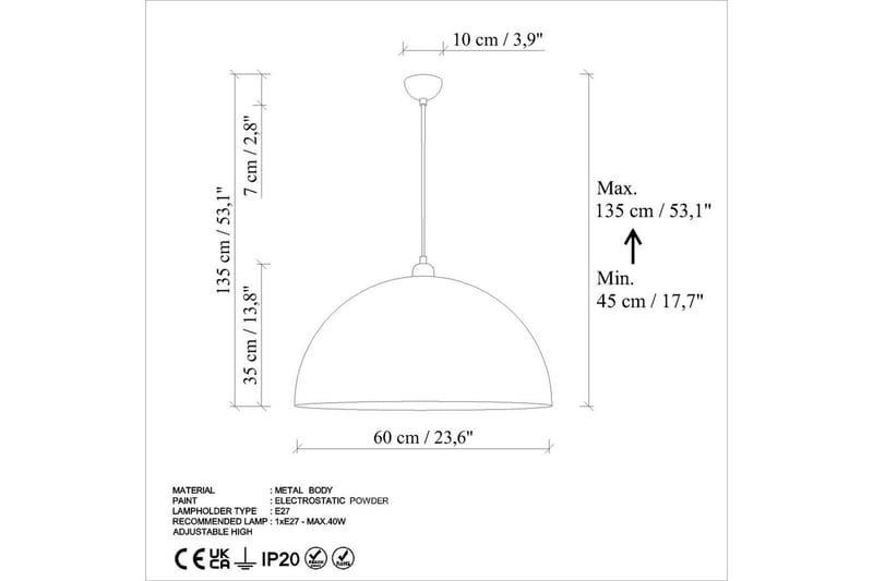 Taklampe Brena Enkelt Sokkel Antikvitet - Brun - Belysning - Innendørsbelysning & Lamper - Taklampe - Pendellamper & Hengelamper