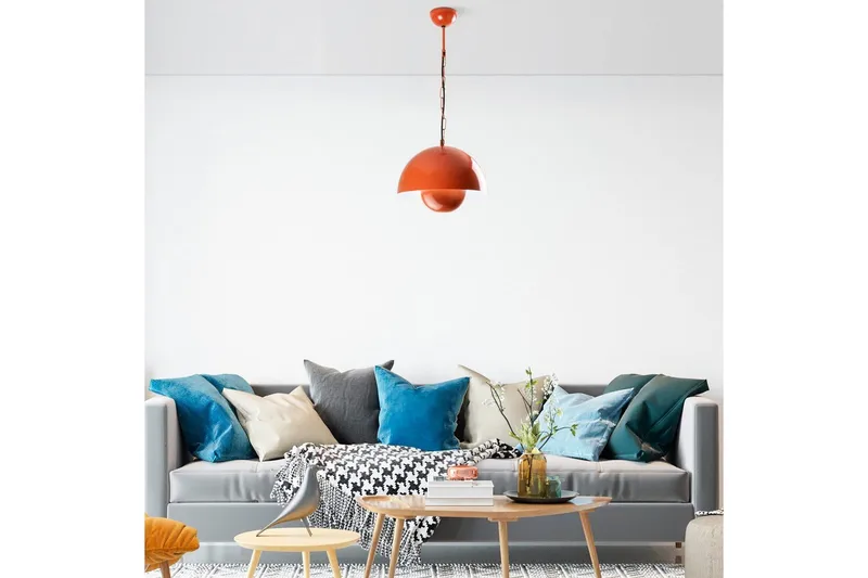 Taklampe Brena Enkelt Sokkel Oransje - Oransje - Belysning - Innendørsbelysning & Lamper - Taklampe - Pendellamper & Hengelamper