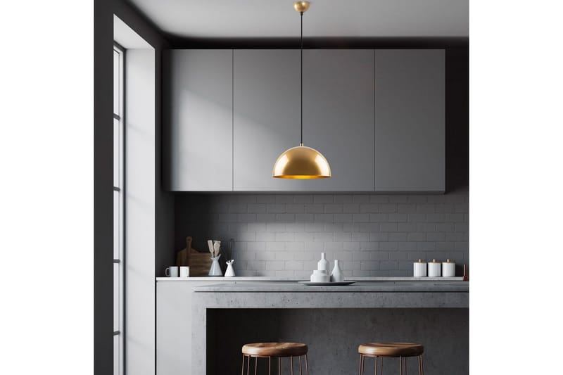 Taklampe Brena Gull Enkelt Sokkel - 30 x 30 x 111 cm - Belysning - Innendørsbelysning & Lamper - Taklampe - Pendellamper & Hengelamper