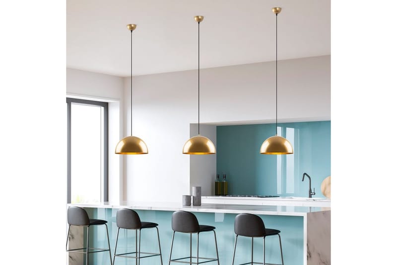 Taklampe Brena Gull Enkelt Sokkel - 30 x 30 x 111 cm - Belysning - Innendørsbelysning & Lamper - Taklampe - Pendellamper & Hengelamper