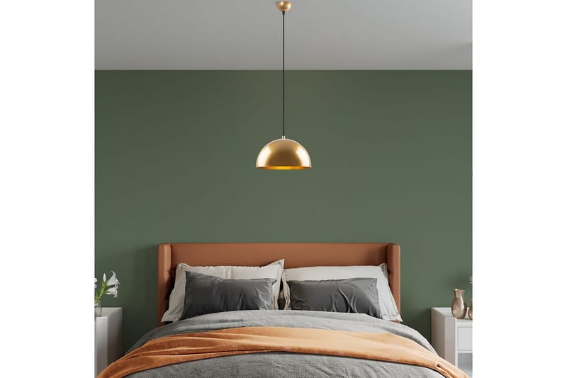 Taklampe Brena Gull Enkelt Sokkel - 30 x 30 x 111 cm - Belysning - Innendørsbelysning & Lamper - Taklampe - Pendellamper & Hengelamper