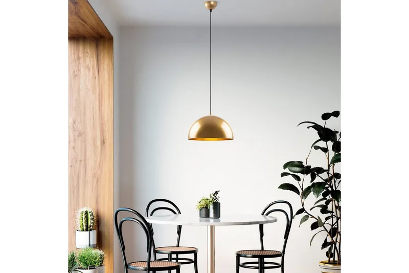 Taklampe Brena Gull Enkelt Sokkel - 30 x 30 x 111 cm - Belysning - Innendørsbelysning & Lamper - Taklampe - Pendellamper & Hengelamper