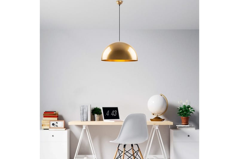 Taklampe Brena Gull Enkelt Sokkel - 50 x 50 x 121 cm - Belysning - Innendørsbelysning & Lamper - Taklampe - Pendellamper & Hengelamper