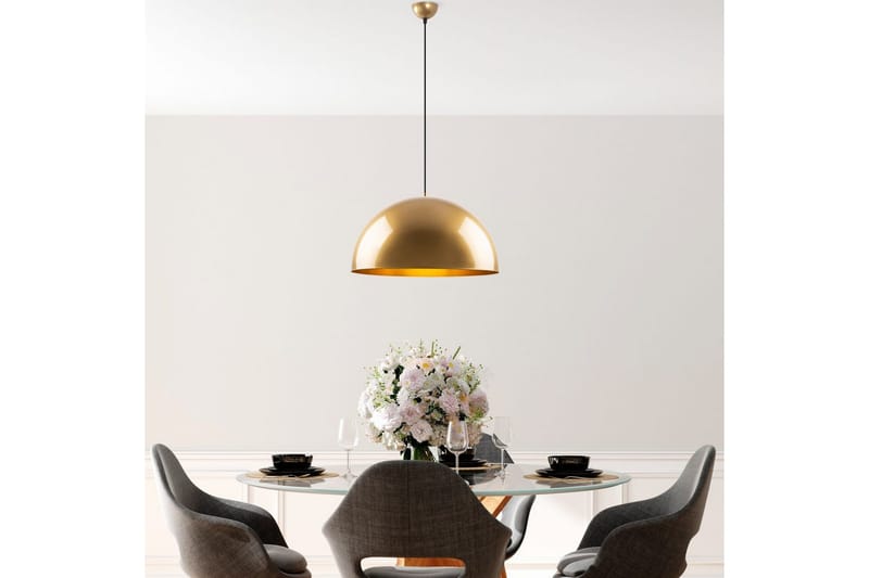 Taklampe Brena Gull Enkelt Sokkel - 50 x 50 x 121 cm - Belysning - Innendørsbelysning & Lamper - Taklampe - Pendellamper & Hengelamper