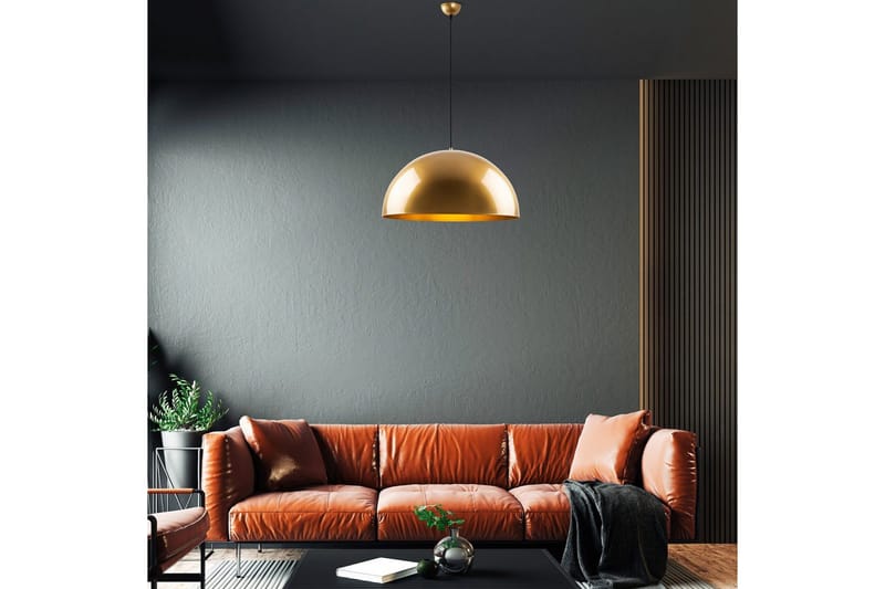 Taklampe Brena Gull Enkelt Sokkel - 60 x 60 x 126 cm - Belysning - Innendørsbelysning & Lamper - Taklampe - Pendellamper & Hengelamper