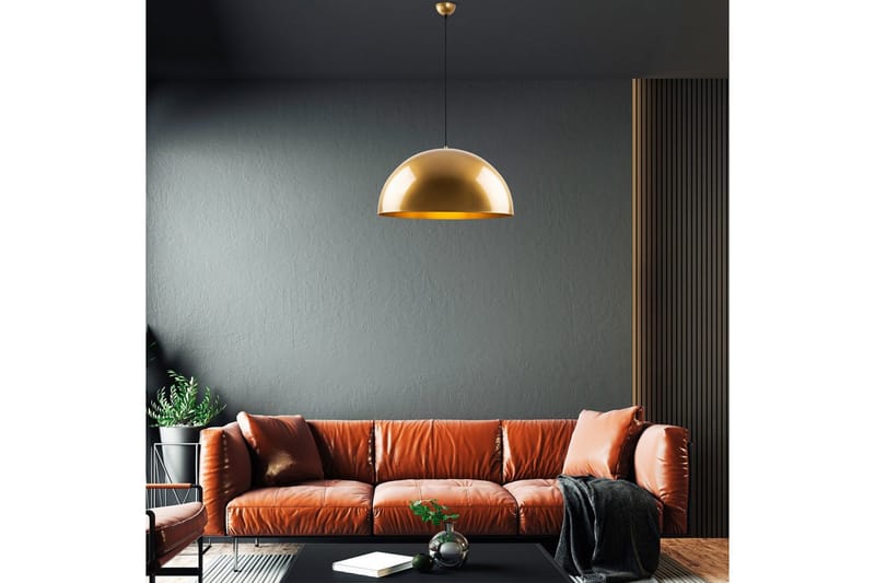 Taklampe Brena Gull Enkelt Sokkel - 60 x 60 x 126 cm - Belysning - Innendørsbelysning & Lamper - Taklampe - Pendellamper & Hengelamper