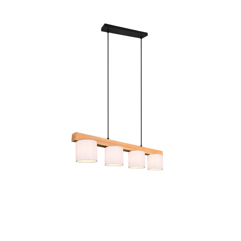 Taklampe Cameron - Hvit/tre - Belysning - Innendørsbelysning & Lamper - Taklampe - Pendellamper & Hengelamper