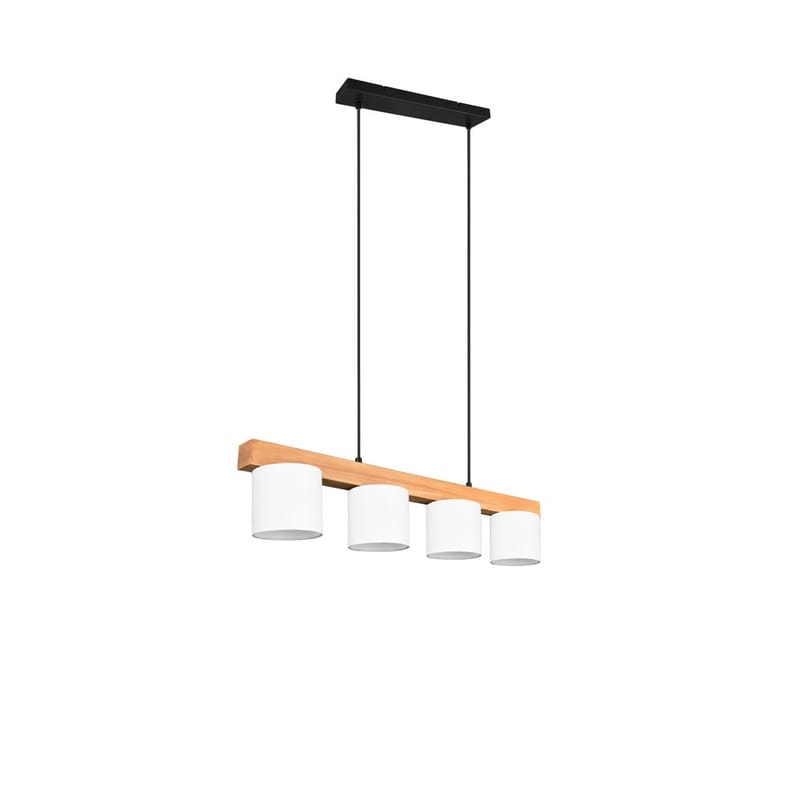 Taklampe Cameron - Hvit/tre - Belysning - Innendørsbelysning & Lamper - Taklampe - Pendellamper & Hengelamper