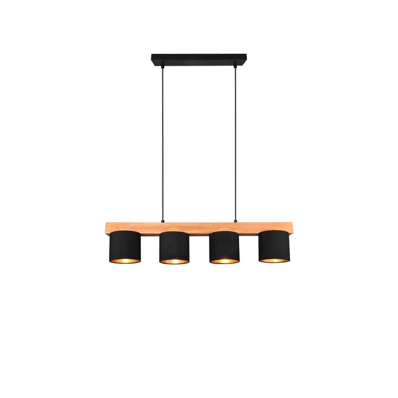 Taklampe Cameron - Svart/tre - Belysning - Innendørsbelysning & Lamper - Taklampe - Pendellamper & Hengelamper