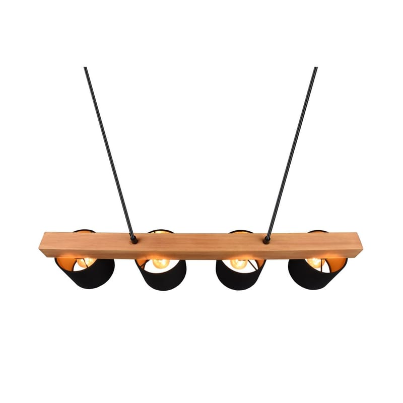 Taklampe Cameron - Svart/tre - Belysning - Innendørsbelysning & Lamper - Taklampe - Pendellamper & Hengelamper