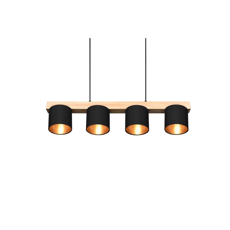 Taklampe Cameron - Svart/tre - Belysning - Innendørsbelysning & Lamper - Taklampe - Pendellamper & Hengelamper