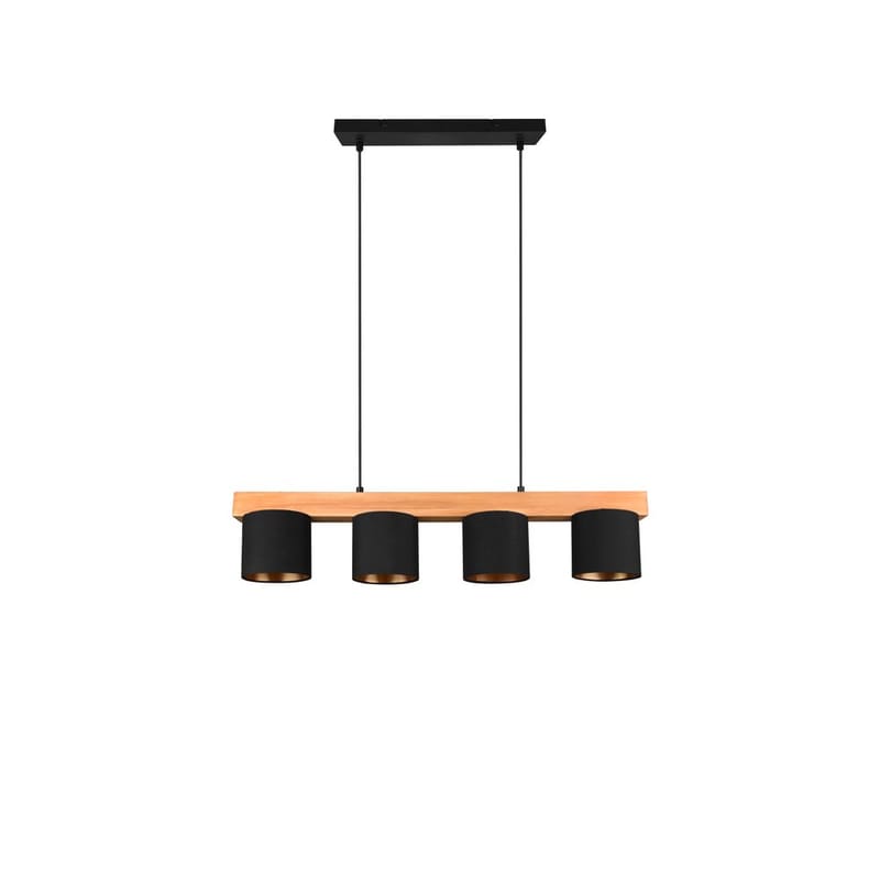 Taklampe Cameron - Svart/tre - Belysning - Innendørsbelysning & Lamper - Taklampe - Pendellamper & Hengelamper