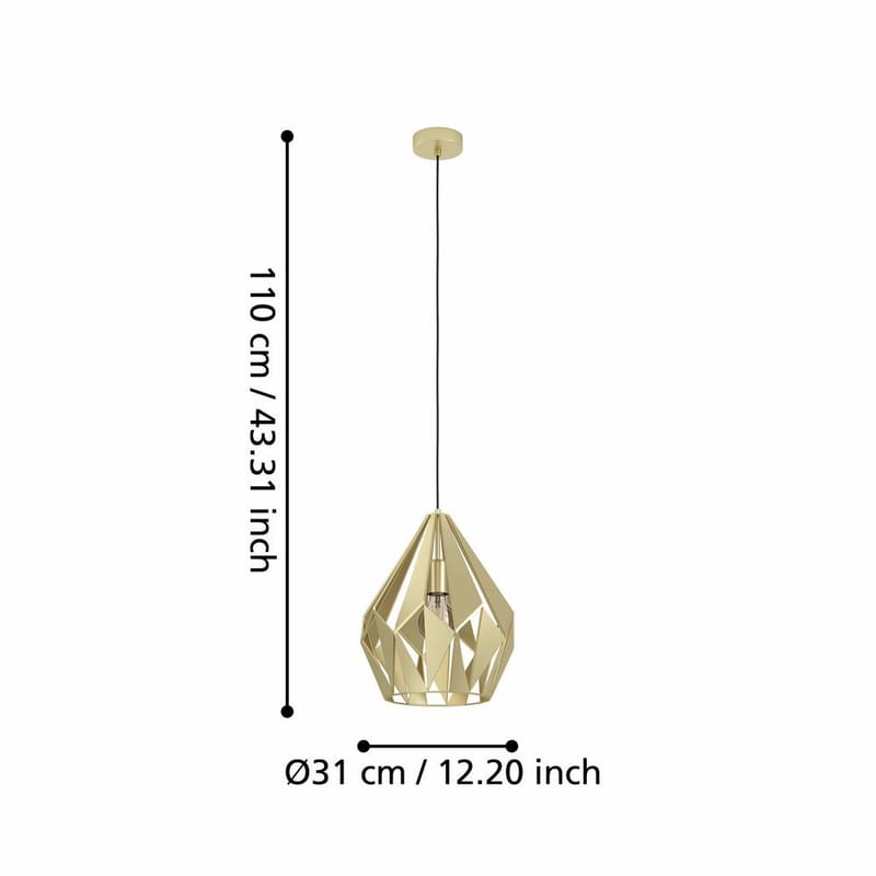 Taklampe Carlton - Gull - Belysning - Innendørsbelysning & Lamper - Taklampe - Pendellamper & Hengelamper