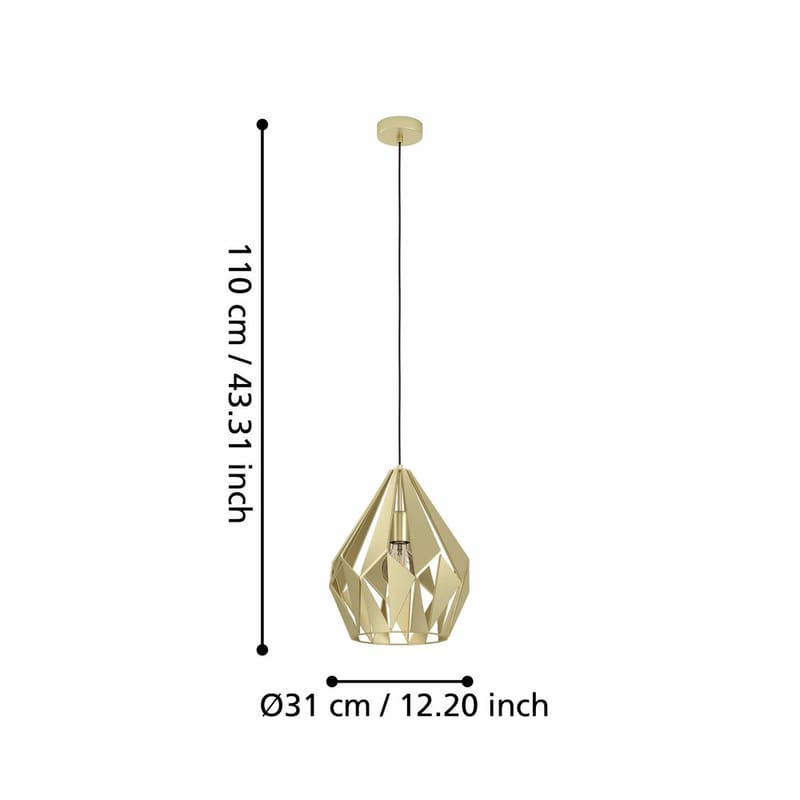 Taklampe Carlton - Gull - Belysning - Innendørsbelysning & Lamper - Taklampe - Pendellamper & Hengelamper