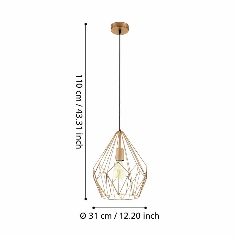 Taklampe Carlton - Kobber - Belysning - Innendørsbelysning & Lamper - Taklampe - Pendellamper & Hengelamper