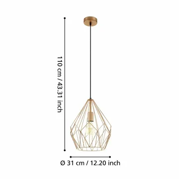 Taklampe Carlton - Kobber - Belysning - Innendørsbelysning & Lamper - Taklampe - Pendellamper & Hengelamper