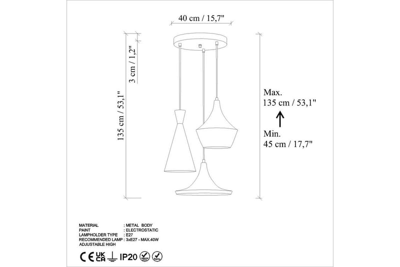 Taklampe Cindel Antikk - Gull - Belysning - Innendørsbelysning & Lamper - Taklampe - Pendellamper & Hengelamper