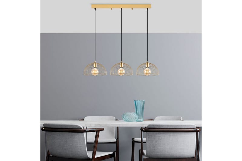 Taklampe Corva Skinnende Gull Horisontal base - Horisontal base - Belysning - Innendørsbelysning & Lamper - Taklampe - Pendellamper & Hengelamper
