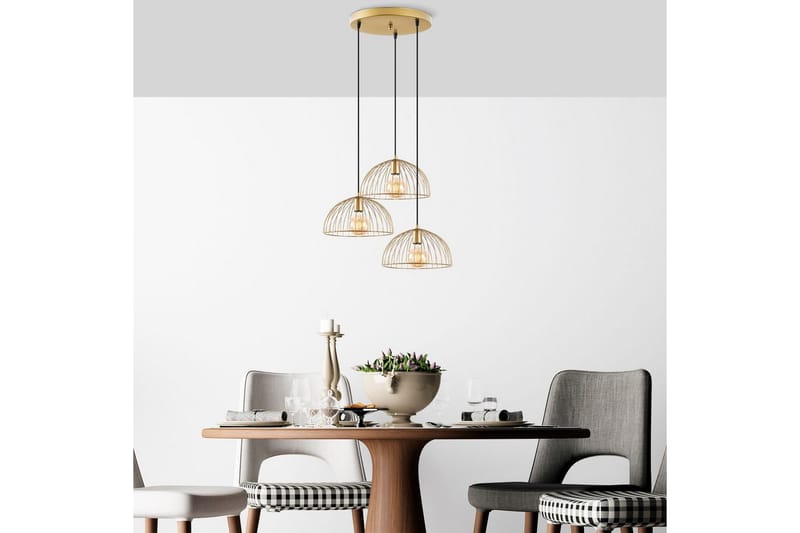 Taklampe Corva Skinnende Gull Sirkelbase - Sirkelbase - Belysning - Innendørsbelysning & Lamper - Taklampe - Pendellamper & Hengelamper