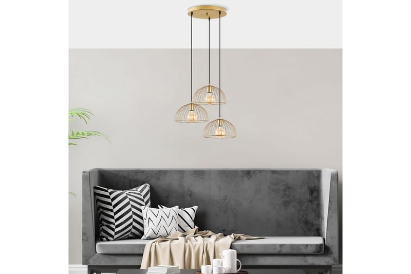Taklampe Corva Skinnende Gull Sirkelbase - Sirkelbase - Belysning - Innendørsbelysning & Lamper - Taklampe - Pendellamper & Hengelamper