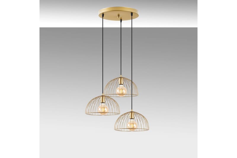 Taklampe Corva Skinnende Gull Sirkelbase - Sirkelbase - Belysning - Innendørsbelysning & Lamper - Taklampe - Pendellamper & Hengelamper
