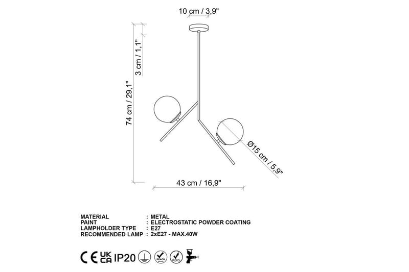 Taklampe Dolcer Dasinara Gull - Gull - Belysning - Innendørsbelysning & Lamper - Taklampe - Pendellamper & Hengelamper