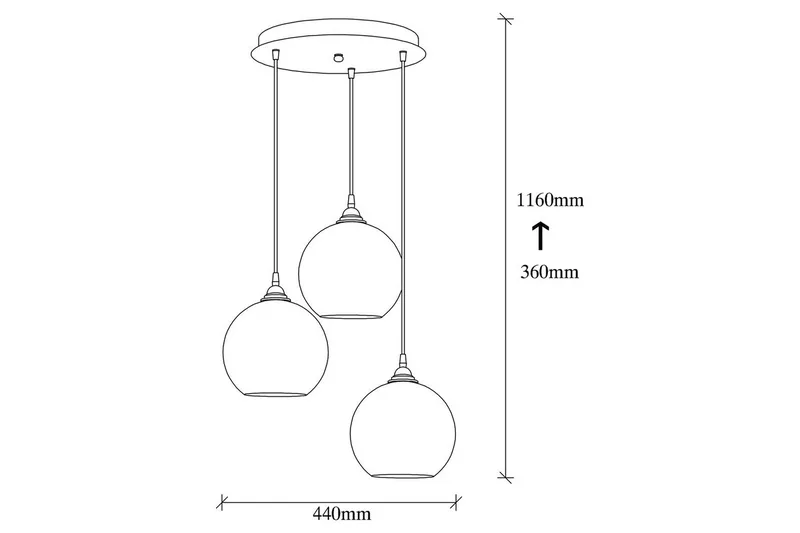 Taklampe Elanorstead Tre Gull / Svart - Gull/Svart - Belysning - Innendørsbelysning & Lamper - Taklampe - Pendellamper & Hengelamper