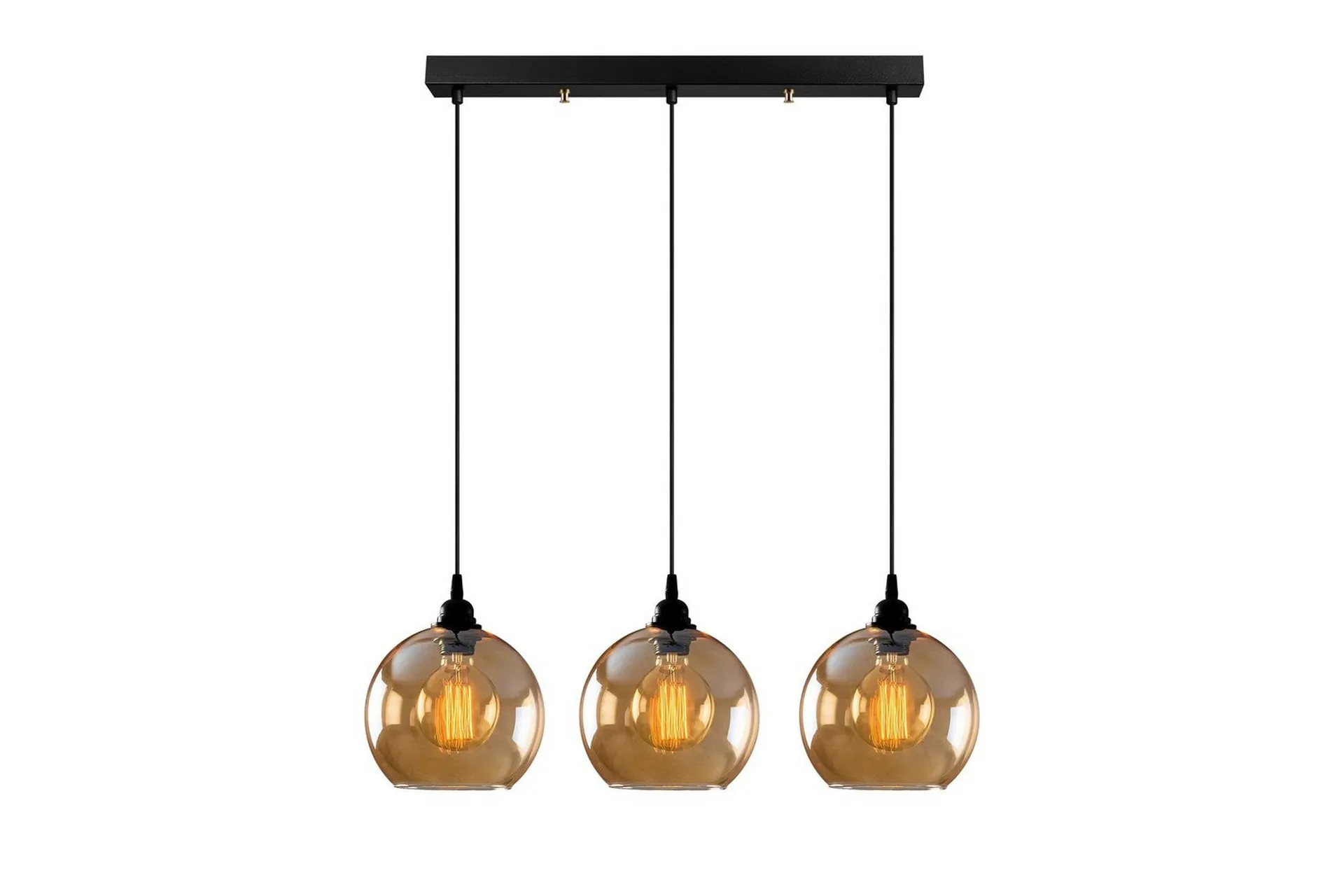 Taklampe Elanorstead Tre Gull / Svart Horisontal - Gull/Svart