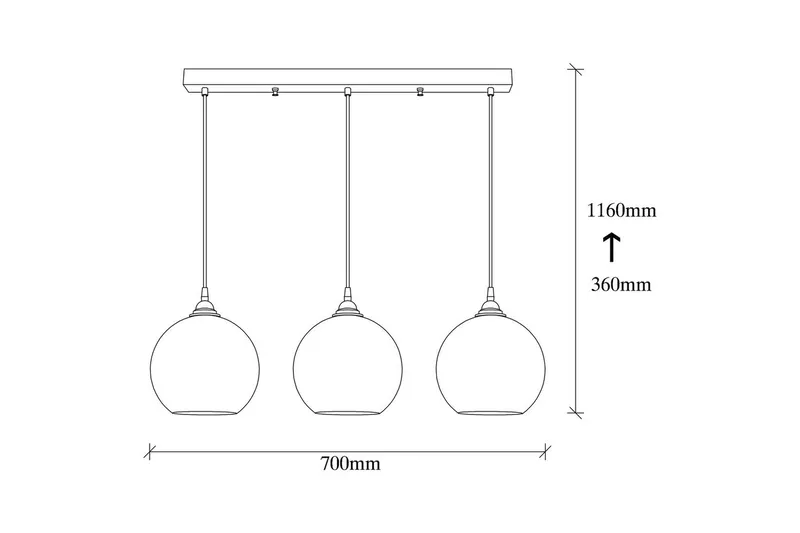 Taklampe Elanorstead Tre Gull / Svart Horisontal - Gull/Svart - Belysning - Innendørsbelysning & Lamper - Taklampe - Pendellamper & Hengelamper