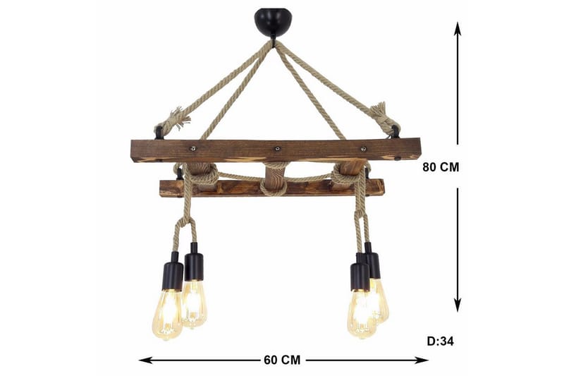 Taklampe Eluna Valnøtt - Brun - Belysning - Innendørsbelysning & Lamper - Taklampe - Pendellamper & Hengelamper