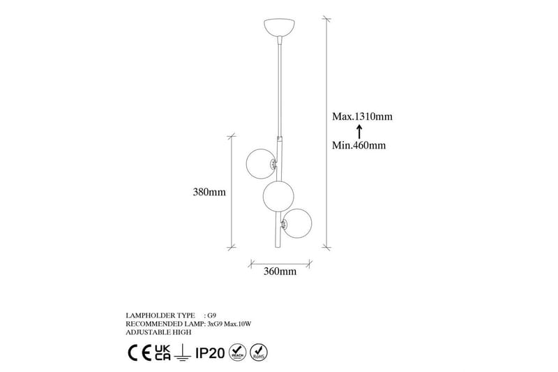 Taklampe Elvon Gull - Gull - Belysning - Innendørsbelysning & Lamper - Taklampe - Pendellamper & Hengelamper