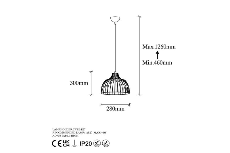 Taklampe Gertie Skinnende Gull - Gull - Belysning - Innendørsbelysning & Lamper - Taklampe - Pendellamper & Hengelamper